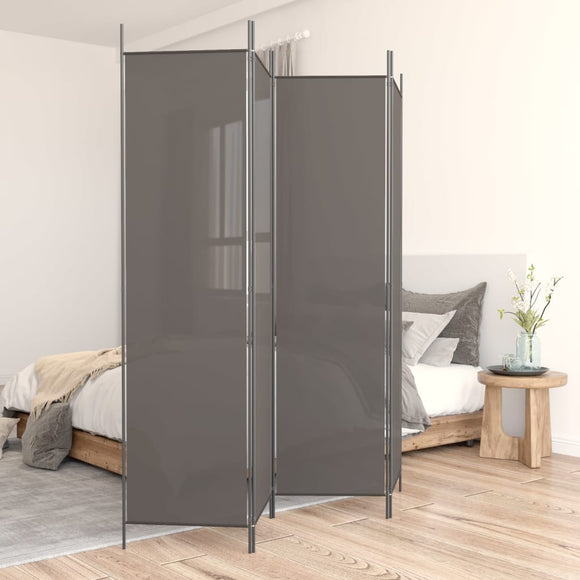 NNEVL 4-Panel Room Divider Anthracite 698x180 cm Fabric