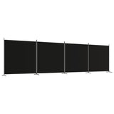 NNEVL 4-Panel Room Divider Black 698x180 cm Fabric
