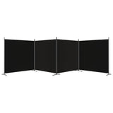 NNEVL 4-Panel Room Divider Black 698x180 cm Fabric