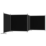 NNEVL 4-Panel Room Divider Black 698x180 cm Fabric