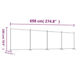 NNEVL 4-Panel Room Divider Black 698x180 cm Fabric