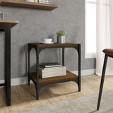 NNEVL TV Cabinet Brown Oak 40x33x41 cm Engineered Wood and Steel