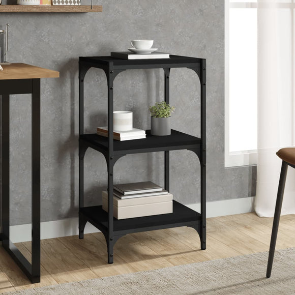 NNEVL Book Cabinet Black 40x33x70.5 cm Engineered Wood and Steel