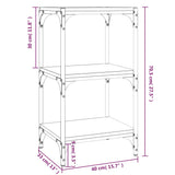 NNEVL Book Cabinet Smoked Oak 40x33x70.5 cm Engineered Wood and Steel