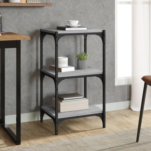 NNEVL Book Cabinet Grey Sonoma 40x33x70.5 cm Engineered Wood and Steel