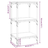 NNEVL Book Cabinet Brown Oak 40x33x70.5 cm Engineered Wood and Steel