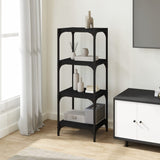 NNEVL Book Cabinet Black 40x33x100 cm Engineered Wood and Steel