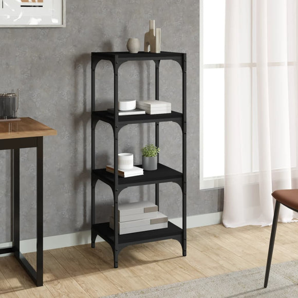 NNEVL Book Cabinet Black 40x33x100 cm Engineered Wood and Steel