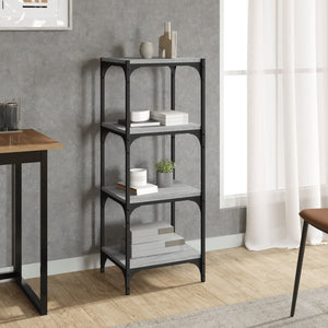 NNEVL Book Cabinet Grey Sonoma 40x33x100 cm Engineered Wood and Steel