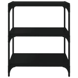 NNEVL Book Cabinet Black 60x33x70.5 cm Engineered Wood and Steel