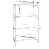 NNEVL Book Cabinet Black 60x33x100 cm Engineered Wood and Steel