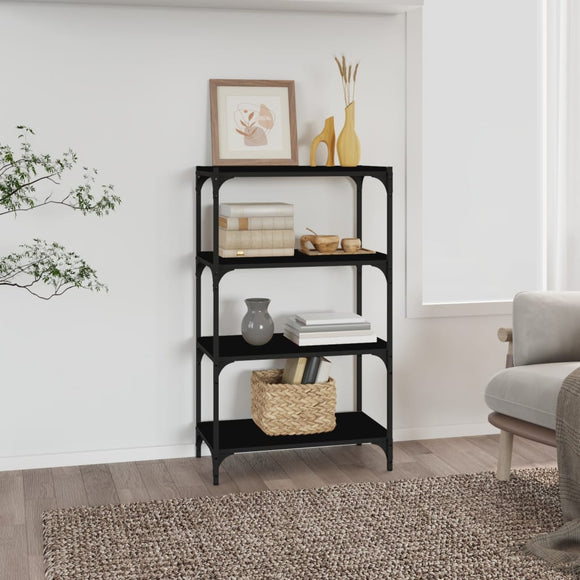 NNEVL Book Cabinet Black 60x33x100 cm Engineered Wood and Steel