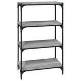 NNEVL Book Cabinet Grey Sonoma 60x33x100 cm Engineered Wood and Steel