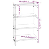 NNEVL Book Cabinet Grey Sonoma 60x33x100 cm Engineered Wood and Steel