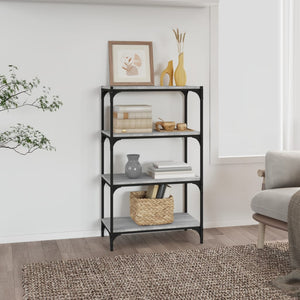 NNEVL Book Cabinet Grey Sonoma 60x33x100 cm Engineered Wood and Steel
