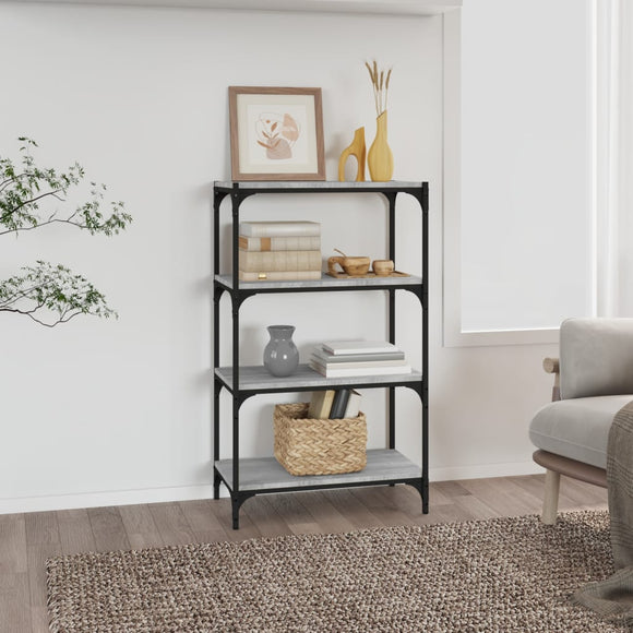 NNEVL Book Cabinet Grey Sonoma 60x33x100 cm Engineered Wood and Steel