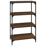 NNEVL Book Cabinet Brown Oak 60x33x100 cm Engineered Wood and Steel