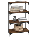 NNEVL Book Cabinet Brown Oak 60x33x100 cm Engineered Wood and Steel