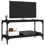 NNEVL TV Cabinet Black 80x33x41 cm Engineered Wood and Steel