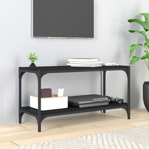 NNEVL TV Cabinet Black 80x33x41 cm Engineered Wood and Steel