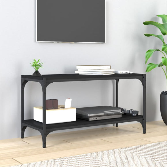 NNEVL TV Cabinet Black 80x33x41 cm Engineered Wood and Steel