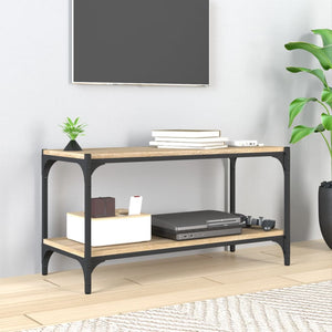 NNEVL TV Cabinet Sonoma Oak 80x33x41 cm Engineered Wood and Steel