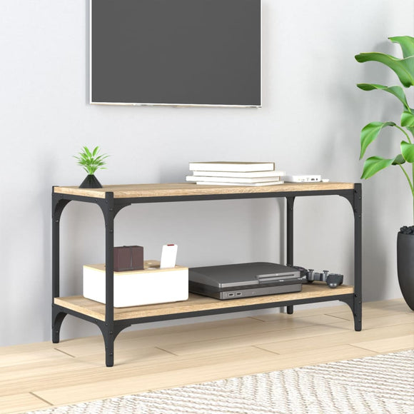 NNEVL TV Cabinet Sonoma Oak 80x33x41 cm Engineered Wood and Steel