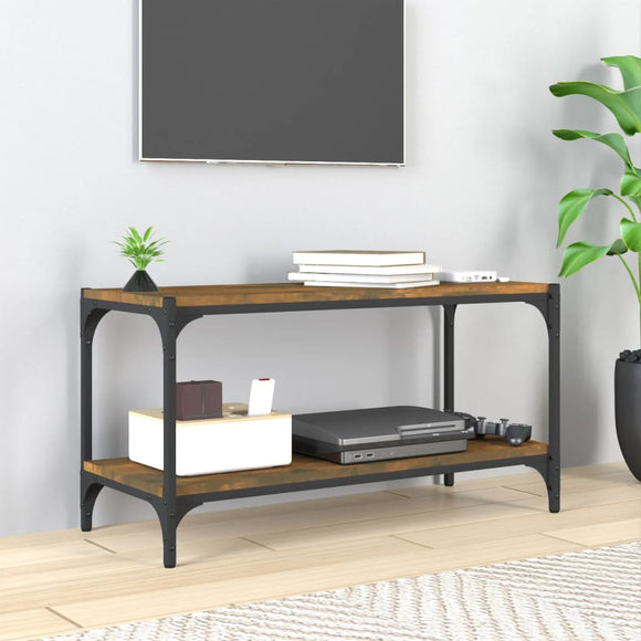 NNEVL TV Cabinet Smoked Oak 80x33x41 cm Engineered Wood and Steel