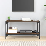 NNEVL TV Cabinet Brown Oak 80x33x41 cm Engineered Wood and Steel