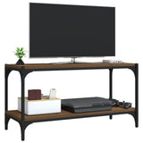 NNEVL TV Cabinet Brown Oak 80x33x41 cm Engineered Wood and Steel