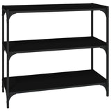 NNEVL Book Cabinet Black 80x33x70.5 cm Engineered Wood and Steel