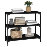 NNEVL Book Cabinet Black 80x33x70.5 cm Engineered Wood and Steel
