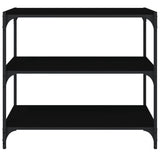 NNEVL Book Cabinet Black 80x33x70.5 cm Engineered Wood and Steel