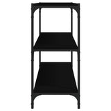 NNEVL Book Cabinet Black 80x33x70.5 cm Engineered Wood and Steel