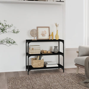 NNEVL Book Cabinet Black 80x33x70.5 cm Engineered Wood and Steel