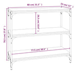 NNEVL Book Cabinet Sonoma Oak 80x33x70.5 cm Engineered Wood and Steel