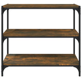 NNEVL Book Cabinet Smoked Oak 80x33x70.5 cm Engineered Wood and Steel