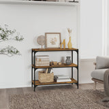 NNEVL Book Cabinet Smoked Oak 80x33x70.5 cm Engineered Wood and Steel
