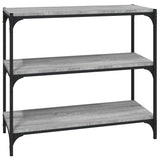 NNEVL Book Cabinet Grey Sonoma 80x33x70.5 cm Engineered Wood and Steel