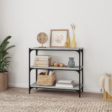 NNEVL Book Cabinet Grey Sonoma 80x33x70.5 cm Engineered Wood and Steel
