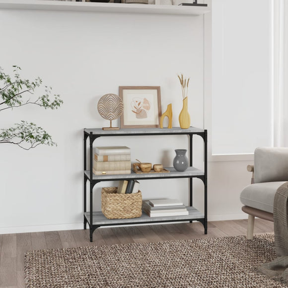 NNEVL Book Cabinet Grey Sonoma 80x33x70.5 cm Engineered Wood and Steel