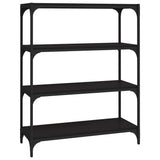 NNEVL Book Cabinet Black 80x33x100 cm Engineered Wood and Steel