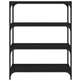 NNEVL Book Cabinet Black 80x33x100 cm Engineered Wood and Steel