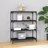 NNEVL Book Cabinet Black 80x33x100 cm Engineered Wood and Steel