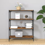 NNEVL Book Cabinet Smoked Oak 80x33x100 cm Engineered Wood and Steel
