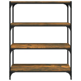 NNEVL Book Cabinet Smoked Oak 80x33x100 cm Engineered Wood and Steel