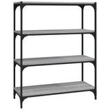 NNEVL Book Cabinet Grey Sonoma 80x33x100 cm Engineered Wood and Steel