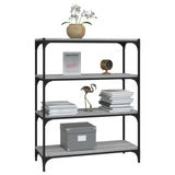 NNEVL Book Cabinet Grey Sonoma 80x33x100 cm Engineered Wood and Steel