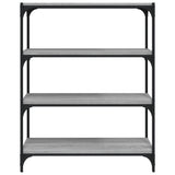 NNEVL Book Cabinet Grey Sonoma 80x33x100 cm Engineered Wood and Steel