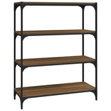 NNEVL Book Cabinet Brown Oak 80x33x100 cm Engineered Wood and Steel